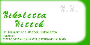 nikoletta wittek business card